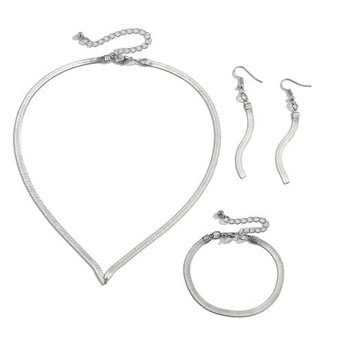 Messing Schmuck Set, Armband & Ohrring & Halskette, Modeschmuck & für Frau, keine, verkauft von setzen