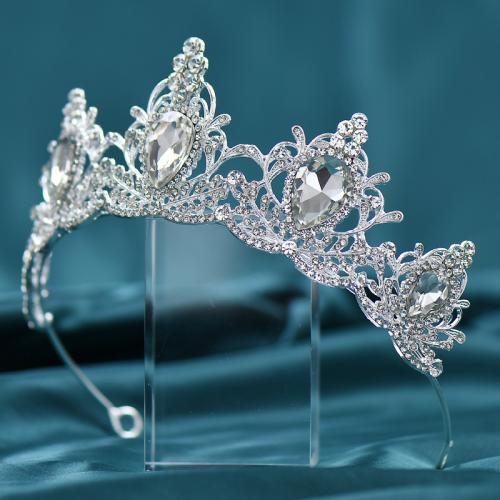 Bridal Tiaras, Zinc Alloy, for bridal & with rhinestone 