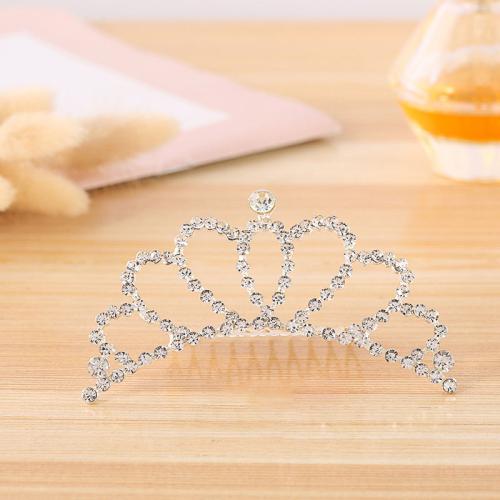 Bridal Tiaras, Zinc Alloy, for bridal & with rhinestone 