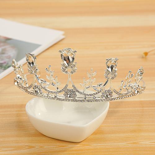 Bridal Tiaras, Zinc Alloy, for bridal & with rhinestone 