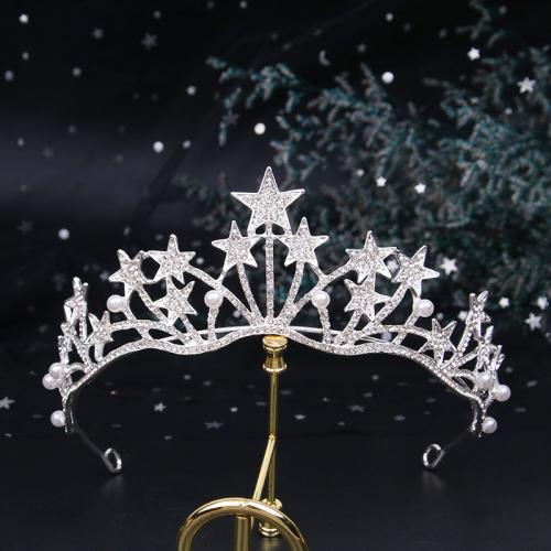 Bridal Tiaras, Zinc Alloy, with Plastic Pearl, for bridal & with rhinestone 