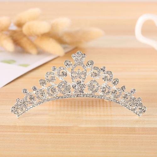 Bridal Tiaras, Zinc Alloy, for bridal & with rhinestone 