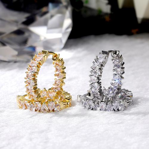 Cubic Zirconia Micro Pave Brass Earring & micro pave cubic zirconia & for woman 23mm 