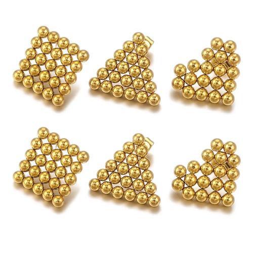 Edelstahl Stud Ohrring, 316 Edelstahl, 18K vergoldet, Modeschmuck & verschiedene Stile für Wahl & für Frau, goldfarben, 2PCs/Tasche, verkauft von Tasche