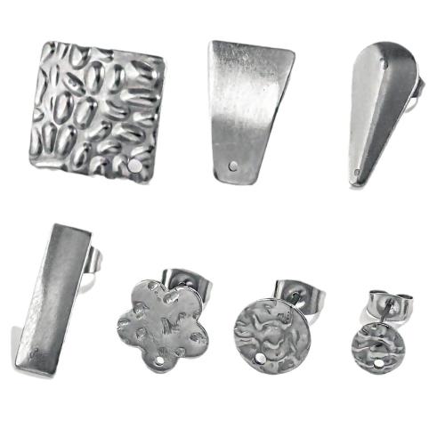 Stainless Steel Earring Stud Component, 304 Stainless Steel, DIY original color 