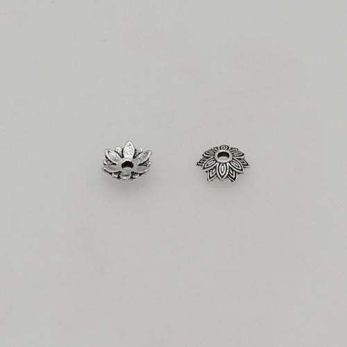 Zinc Alloy Bead Caps, Flower, silver color plated, DIY, 8mm Approx 1.5mm, Approx 