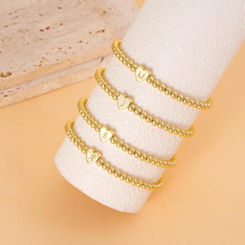 Brass Bracelets, Heart, gold color plated & for woman cm 