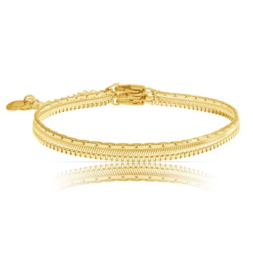 Bracelets en laiton, avec 5CM chaînes de rallonge, Placage de couleur d'or, pour femme cm, Vendu par PC[