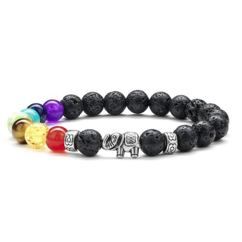 Pulsera de Piedras Preciosas, aleación de zinc, con Piedra natural, diferentes materiales para la opción & unisexo, más colores para la opción, longitud:aproximado 16 cm, Vendido por UD