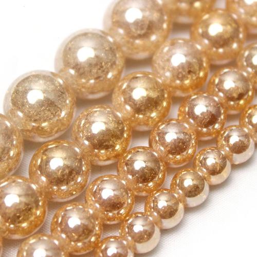 Round Crystal Beads, polished, DIY & crackle [