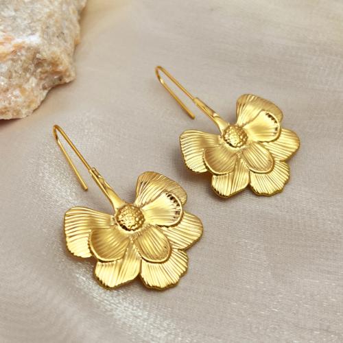 Stainless Steel Drop Earring, 304 Stainless Steel, 18K gold plated, fashion jewelry & for woman, golden 