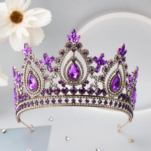 Bridal Tiaras, Zinc Alloy, for bridal & with rhinestone 