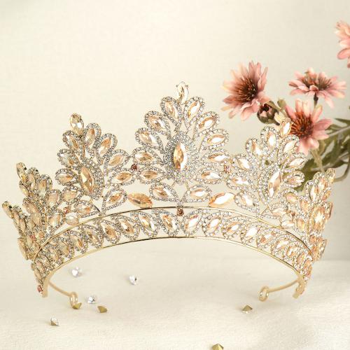 Bridal Tiaras, Zinc Alloy, for bridal & with rhinestone 