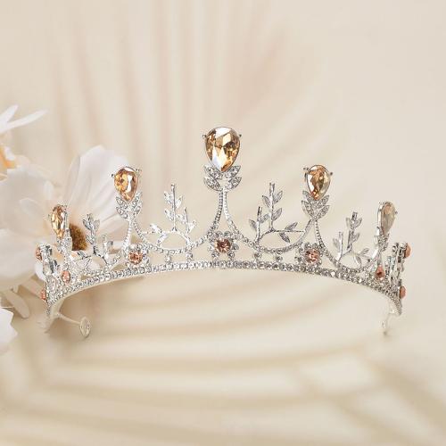 Bridal Tiaras, Zinc Alloy, for bridal & with rhinestone 