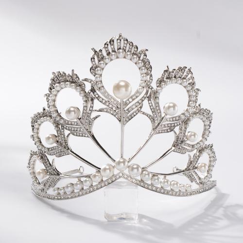 Bridal Tiaras, Zinc Alloy, for bridal & with rhinestone 