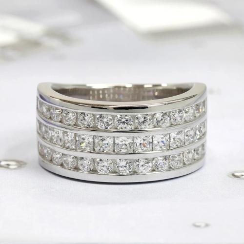 Cubic Zirconia Micro Pave Brass Finger Ring & micro pave cubic zirconia & for woman 