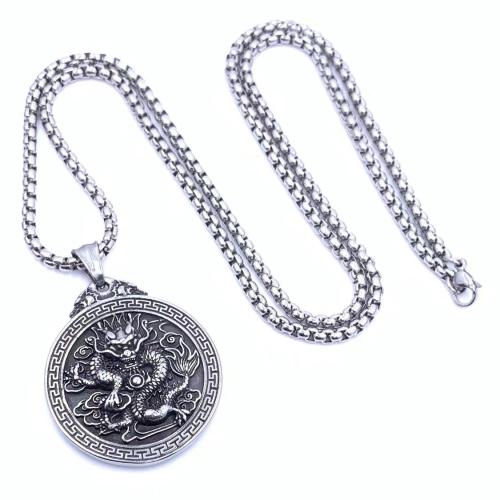 Edelstahl Schmuck Halskette, 304 Edelstahl, unterschiedliche Länge der Wahl & verschiedene Stile für Wahl & für den Menschen, 43x37mm, verkauft von PC