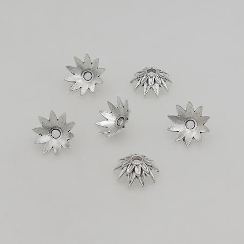 Zinc Alloy Bead Caps, Flower, silver color plated, DIY, 15mm Approx 2.5mm, Approx 