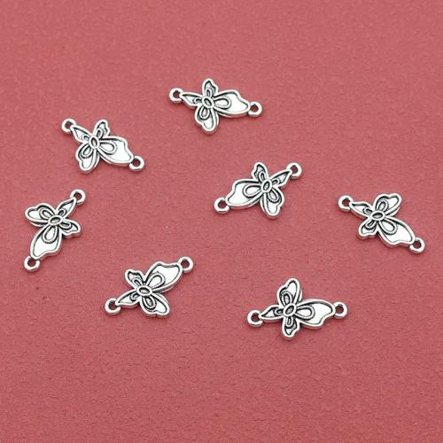 Zinc Alloy Charm Connector, Butterfly, silver color plated, DIY & 1/1 loop Approx 1mm, Approx 