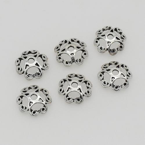 Zinc Alloy Bead Caps, Flower, silver color plated, DIY, 12mm Approx 2mm, Approx 