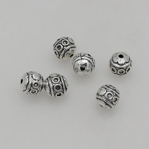 Zinklegierung Zwischenperlen, rund, silberfarben plattiert, DIY, 7.5x7mm, Bohrung:ca. 1mm, ca. 200PCs/Tasche, verkauft von Tasche[