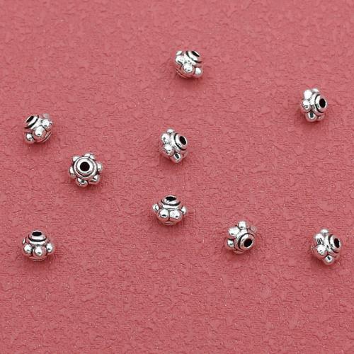 Abalorios Separador de Aleación de Zinc, Flor, chapado en color de plata, Bricolaje, 5x4mm, agujero:aproximado 1.3mm, aproximado 200PCs/Bolsa, Vendido por Bolsa[