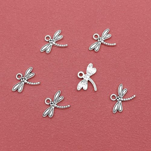 Zinklegierung Tier Anhänger, Libelle, silberfarben plattiert, DIY, 17.5x15mm, Bohrung:ca. 2mm, ca. 200PCs/Tasche, verkauft von Tasche