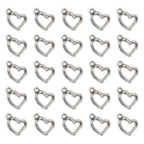 Zinklegierung Herz Anhänger, antik silberfarben plattiert, DIY, 13x13mm, 100PCs/Tasche, verkauft von Tasche