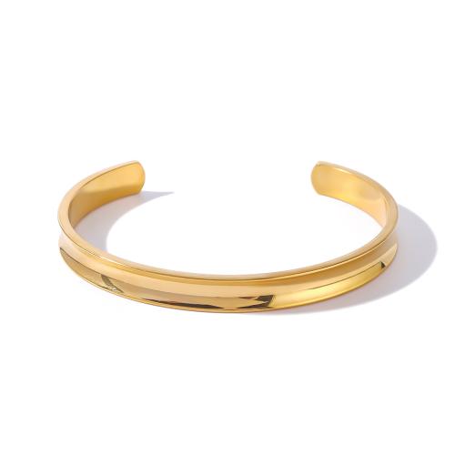 Stainless Steel Cuff Bangle, 304 Stainless Steel, gold color plated, fashion jewelry, golden [