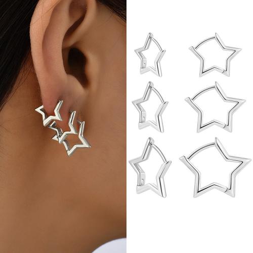 Brass Drop Earring, Star, plated, fashion jewelry 