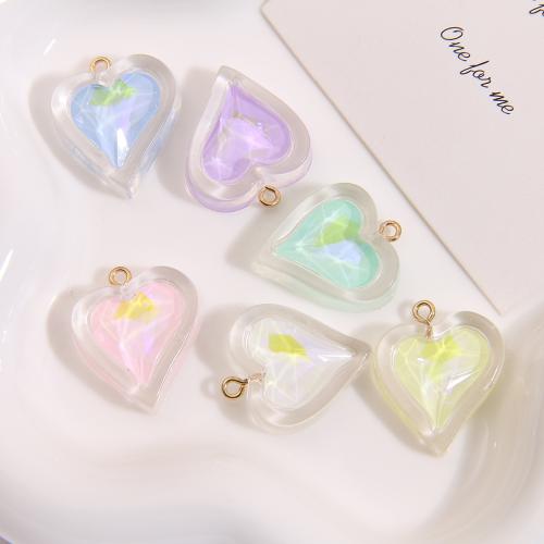 Resin Jewelry Pendant, Heart, DIY & with rhinestone 