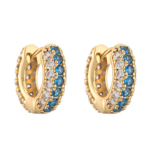 Cubic Zirconia Micro Pave Brass Earring, plated, micro pave cubic zirconia & for woman 