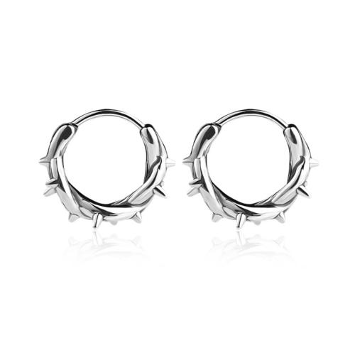 Mens acier inoxydable Hoop boucles d'oreilles, Acier inoxydable 304, Placage, pour homme, couleur originale, Inner diameter 10MM, Vendu par PC