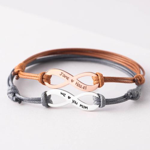 Stainless Steel Charm Bracelet, 304 Stainless Steel, with Wax Cord, plated, Unisex Approx 16 cm [