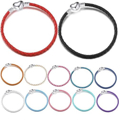 PU Leather Cord Bracelets, Zinc Alloy, with leather cord, plated, Unisex 