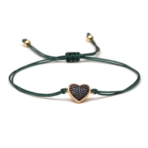 Fashion Create Wax Cord Bracelets, Zinc Alloy, with Wax Cord, Unisex & micro pave cubic zirconia Approx 14-28 cm 