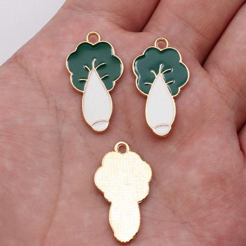 Zinc Alloy Enamel Pendants, Cabbage, gold color plated, DIY, mixed colors 