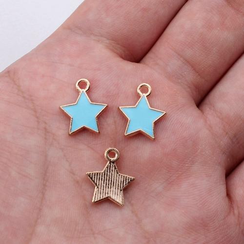 Zinc Alloy Enamel Pendants, Star, plated, DIY 