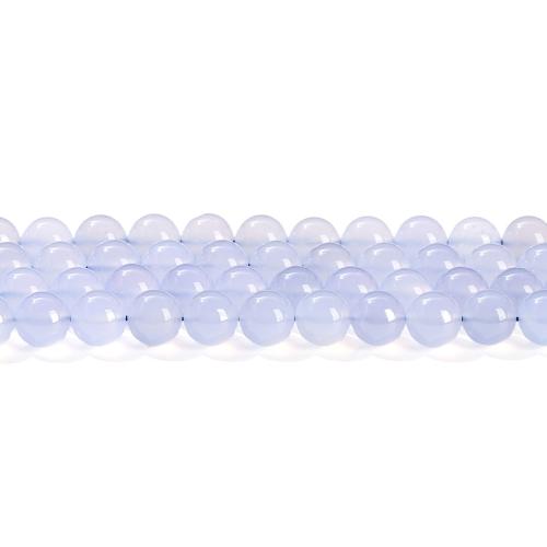 Blue Chalcedony Bead, Round, polished, DIY [