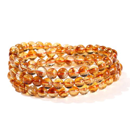 perles de citrine bracelet, Rond, fait à la main, multicouche & pour femme, plus de couleurs à choisir, beads length 6mm Environ 6-8 pouce, Vendu par PC[