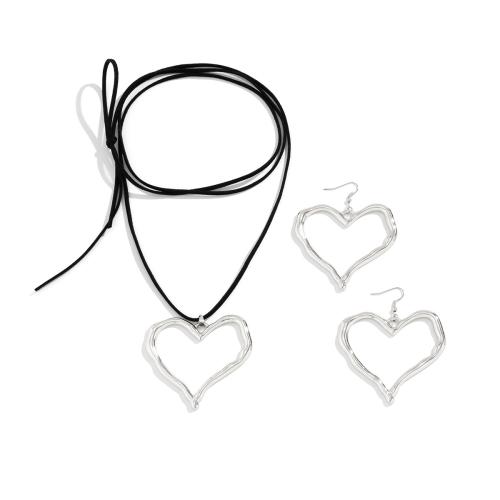 Fashion Zinc Alloy Jewelry Sets, with PU Leather, fashion jewelry & for woman 