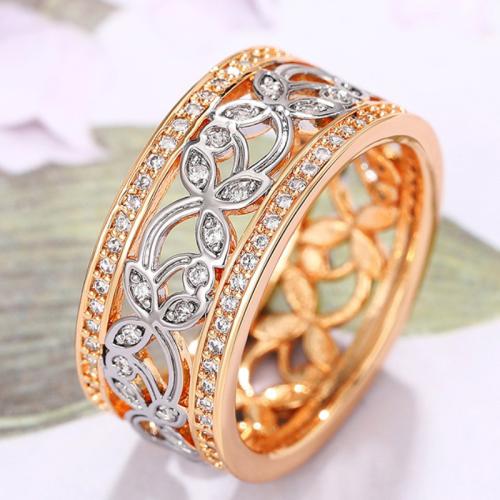 Cubic Zirconia Micro Pave Brass Finger Ring  & micro pave cubic zirconia & for woman 