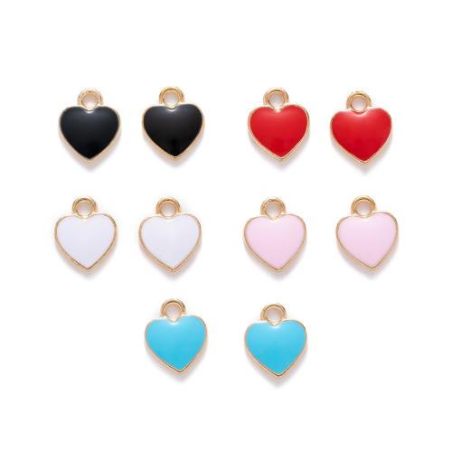 Zinc Alloy Enamel Pendants, Heart, DIY 