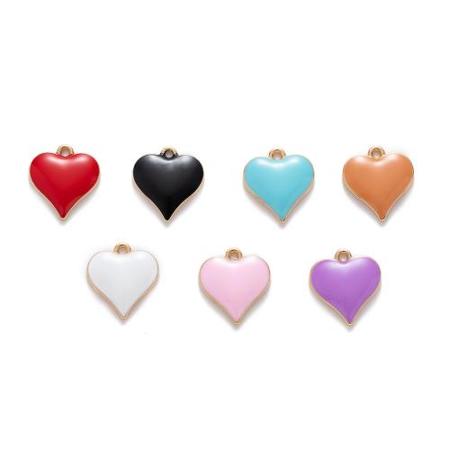 Zinc Alloy Enamel Pendants, Heart, DIY 