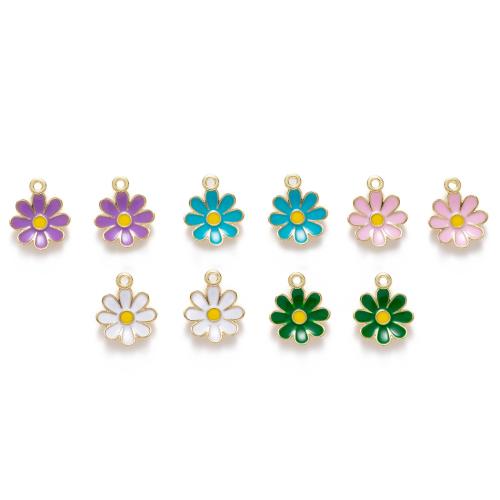 Zinc Alloy Enamel Pendants, Flower, DIY 