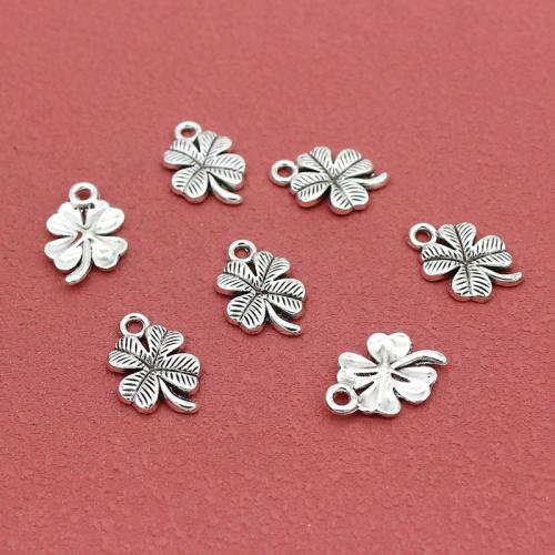 Zinc Alloy Clover Pendant, Four Leaf Clover, silver color plated, DIY Approx 2mm, Approx 