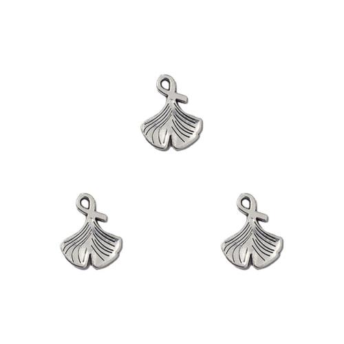 Zinc Alloy Leaf Pendants, Ginkgo Leaf, antique silver color plated, DIY Approx 