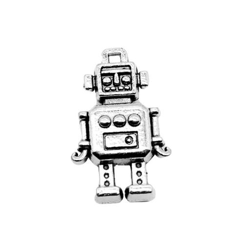 Zinc Alloy Jewelry Pendants, Robot, antique silver color plated, DIY, original color 