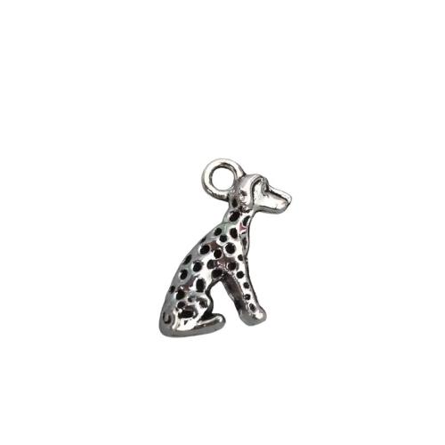 Pendentifs animaux en alliage de zinc, chien, Plaqué de couleur d'argent, DIY, couleur originale, Vendu par PC