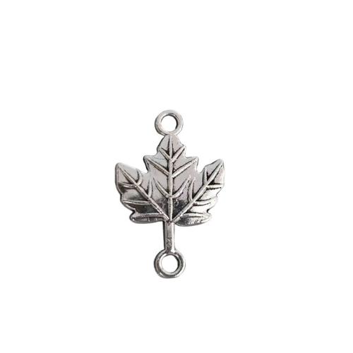 Zinc Alloy Charm Connector, Maple Leaf, antique silver color plated, DIY, original color 